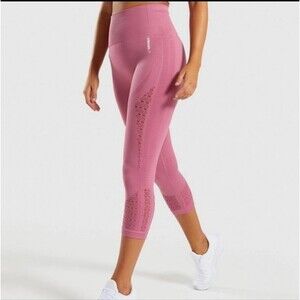 Gymshark Energy Seamless Leggings - High waisted with eyelets Pink Womens XS-S